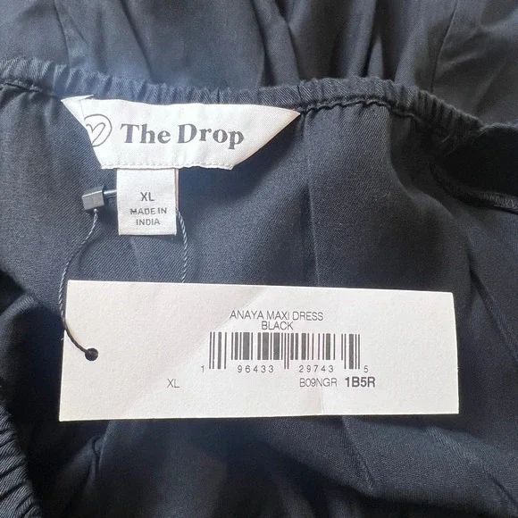 The Drop Women's XL Black Anaya Maxi Dress Tencel Lyocell Minimalist - Picture 6 of 8